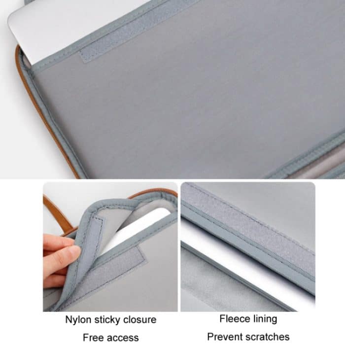 Vollständig offene, tragbare, wasserdichte Computertasche aus Leder von Baona, 13/13.3 inches, 14 inches, 15/15.6/16 inches – Bild 5