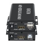 BW-HKE60A HDMI 60 m KVM mit USB-Extender, unterstützt POE-Single-End-Netzteil mit US-Stecker, BW-HKE60A