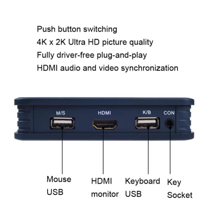 BW-21UHB HDMI-KVM-Switch mit 2 Anschlüssen, 2 Eingängen und 1 Ausgang – Bild 3