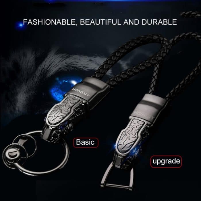 EHRLICHER, mit Diamanten besetzter Auto-Schlüsselanhänger, Lederband, Leoparden-Metall-Schlüsselanhänger, Leather Rope Basic Black, Leather Rope Basic White, Leather Rope Basic Gold, Leather Rope Upgrade Black, Leather Rope Upgrade White... – Bild 3