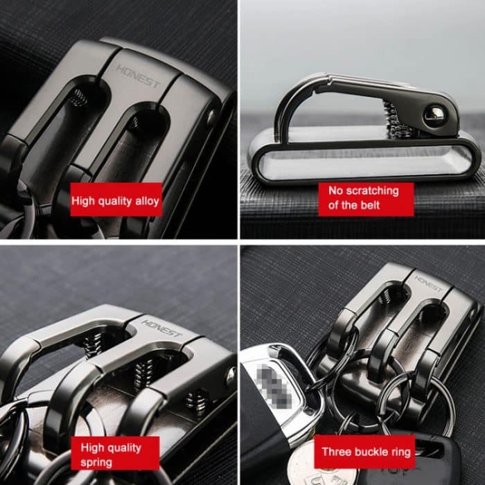 EHRLICHER 3-Ring-Auto-Schlüsselanhänger, Taillen-hängender Anti-Verlust-Schlüsselanhänger für Männer – Bild 5