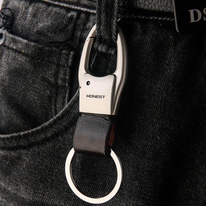 EHRLICHER Leder-Auto-Schlüsselanhänger, einfacher Kreis-Ring-Anhänger – Bild 5