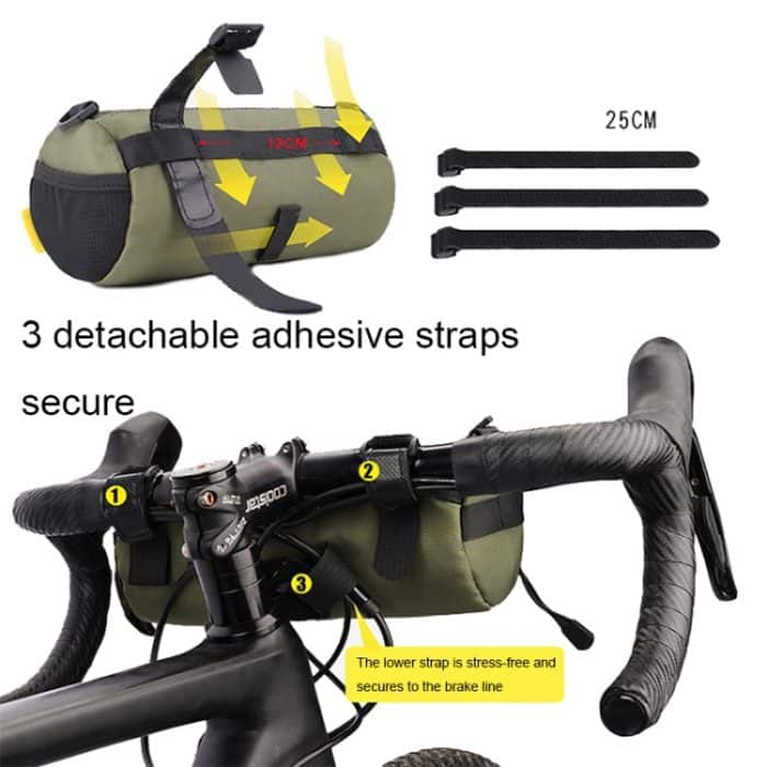 Rhinowalk RK9103 2,4 l Outdoor-Sport Radfahren Fronttasche Fahrrad wasserdichte Lenkertasche, Black, Green, Gray – Bild 4