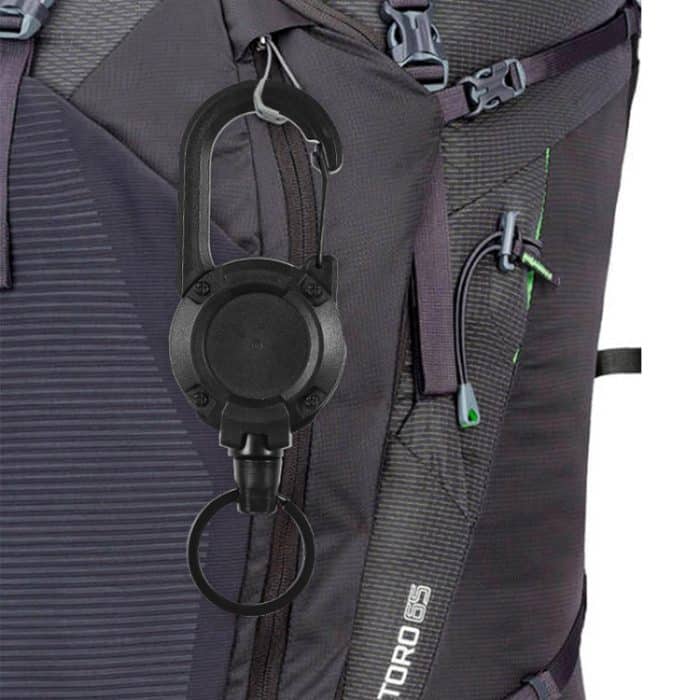 Ausziehbarer Ausweishalter mit Rucksackkarabiner aus Kunststoff, Black-Steel Wire Rope, White-Steel Wire Rope, Black-Fiber Rope, White- Fiber Rope – Bild 6