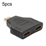 5 Stück HDMI-Stecker auf 2 HDMI-Buchsen-Adapter, HD-Computer-Konvertierungs-Transformationsstecker, 5pcs HDMI Male To 2 HDMI Female