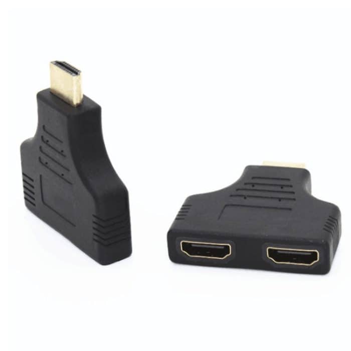 5 Stück HDMI-Stecker auf 2 HDMI-Buchsen-Adapter, HD-Computer-Konvertierungs-Transformationsstecker, 5pcs HDMI Male To 2 HDMI Female – Bild 2