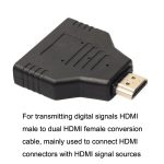 5 Stück HDMI-Stecker auf 2 HDMI-Buchsen-Adapter, HD-Computer-Konvertierungs-Transformationsstecker, 5pcs HDMI Male To 2 HDMI Female – Bild 5