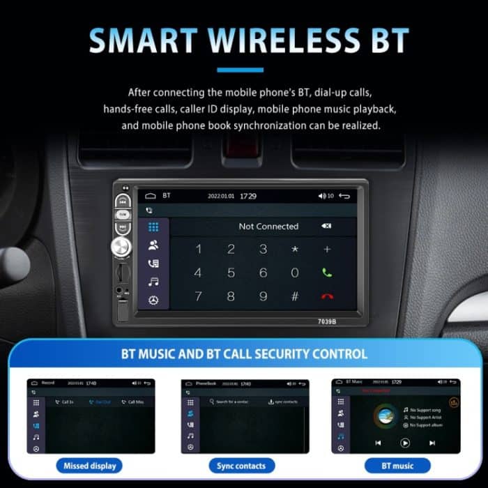 F133 7 Zoll MP5 Bluetooth Player Universal Wired CarPlay Rückfahrbild integriert, Stil:, 7 Inches Standard, 7 Inches Standard+4 Lights Camera, 7 Inches Standard+8 Lights Camera, 7 Inches Standard+12 Lights Camera – Bild 9