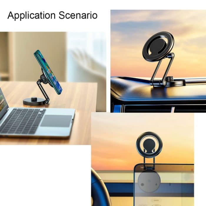 D27 Auto Magnetischer Teleskop-Klapp-Navigations-Handyhalter, D27 (Black), D27 (Silver) – Bild 6