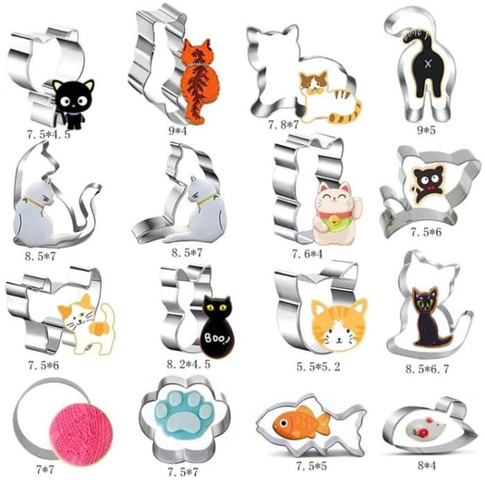5 Stück Katzen-Keksform aus Edelstahl zum Selbermachen, Backutensilien, Cat Shape – Bild 2