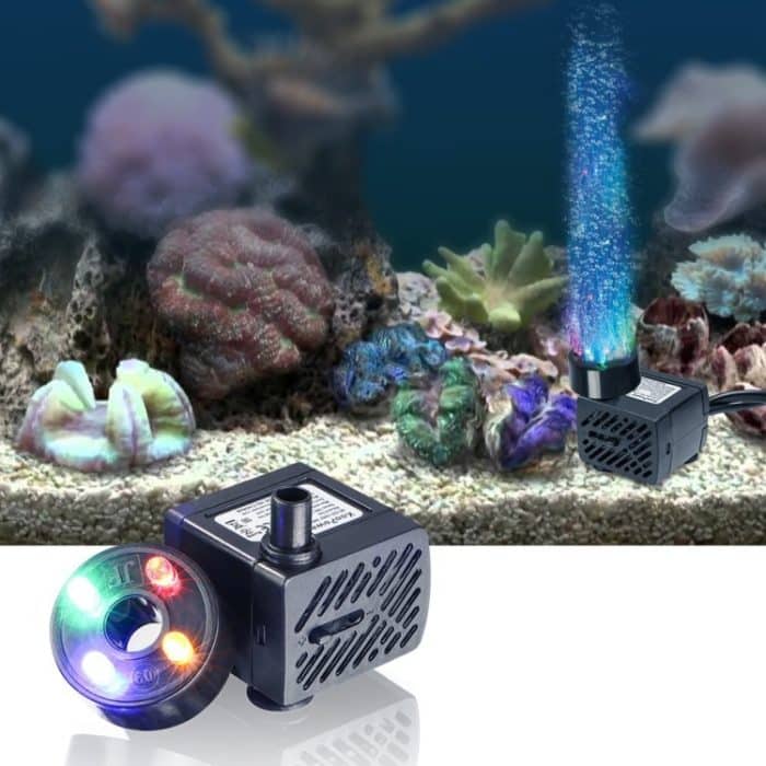 3W 4 Licht Silent Aquarium Aquarium Filtration Tauchpumpe Brunnen Wasserpumpe, With Light – Bild 1