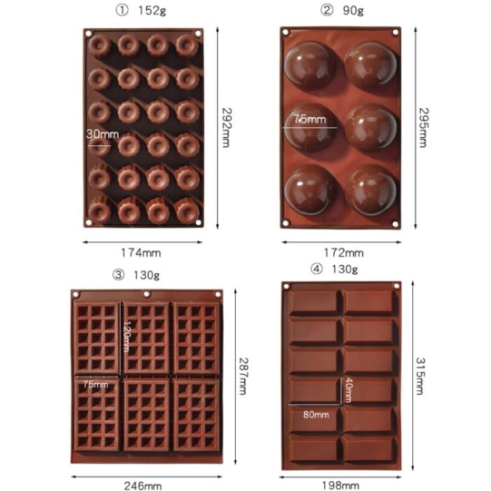 Silikon-Backwerkzeuge für Kekse, Schokolade, Waffeln, Kuchenform, Stil:, 6-grid Pudding Mold, 6-grid Waffle Mold, 12-grid Chocolate Mold, 24-grid Cake Mold – Bild 3