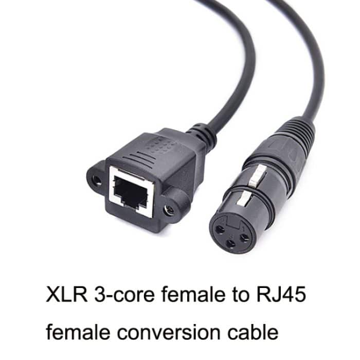 2 Stück XLR 3 Pin Buchse auf RJ45 Buchse Netzwerkanschluss Adapter Konverterkabel, 30cm – Bild 3