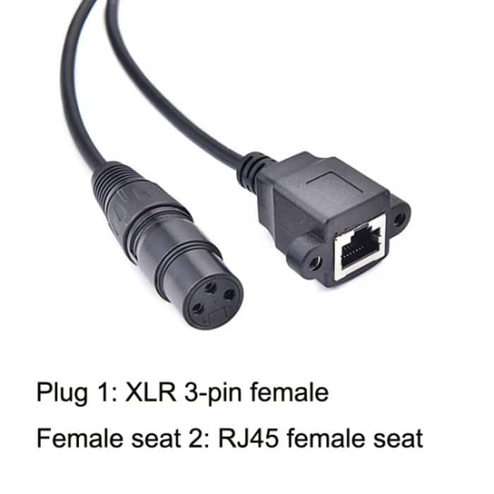 2 Stück XLR 3 Pin Buchse auf RJ45 Buchse Netzwerkanschluss Adapter Konverterkabel, 30cm – Bild 4