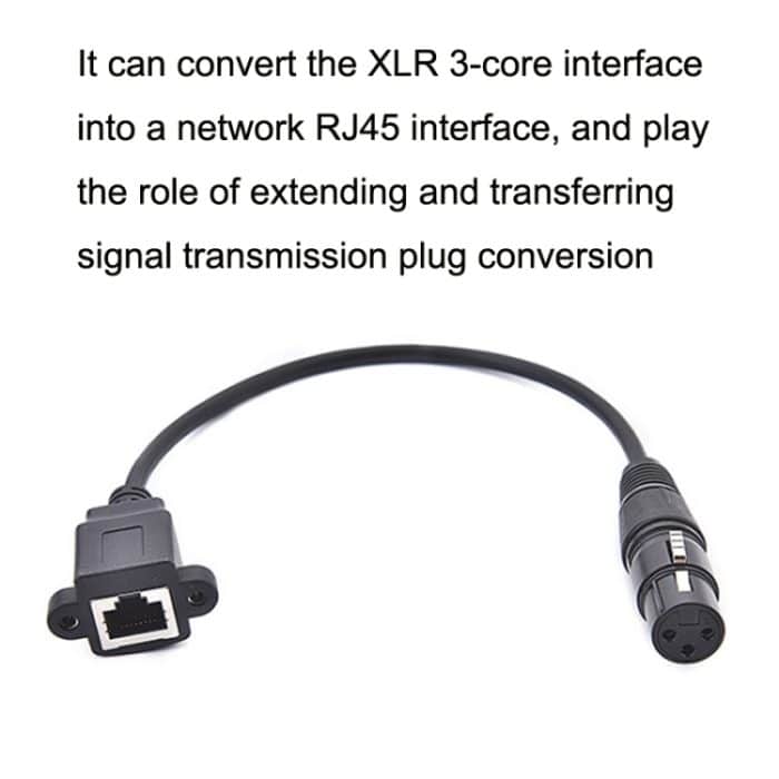 2 Stück XLR 3 Pin Buchse auf RJ45 Buchse Netzwerkanschluss Adapter Konverterkabel, 30cm – Bild 5