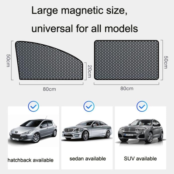 Auto-Sonnenschutz, magnetisches Eisen, reflektierendes Netz, Gaze, Sonnenschutz, Wärmeisolierung, Sonnenschutz-Schallwand, Front Window Driving, Front Window Co-driving, Rear Window Square – Bild 3