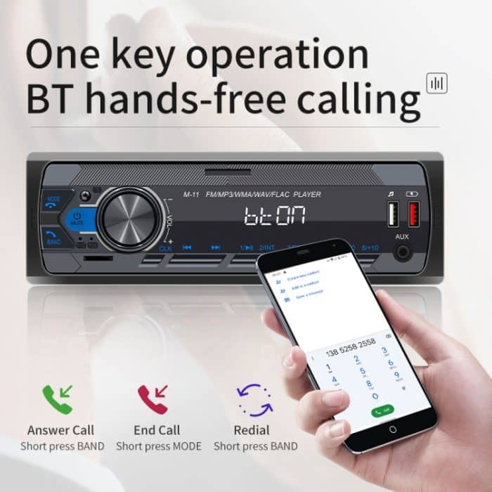 M11T Auto Bluetooth MP3 Player ISO Schnittstelle EQ Soundeffekt Schnellladung Buntes Tastenradio, A3032 – Bild 11
