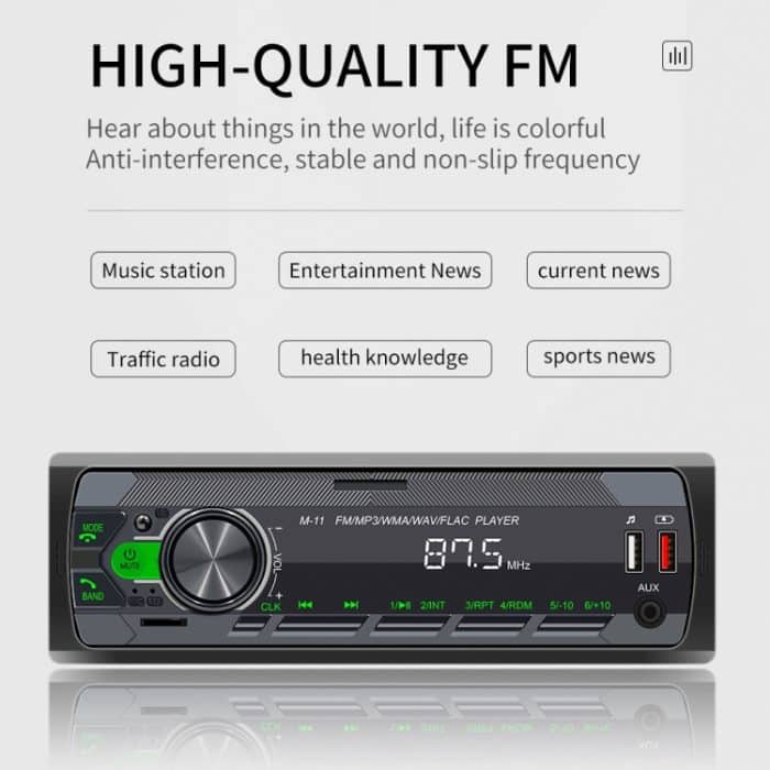 M11T Auto Bluetooth MP3 Player ISO Schnittstelle EQ Soundeffekt Schnellladung Buntes Tastenradio, A3032 – Bild 13