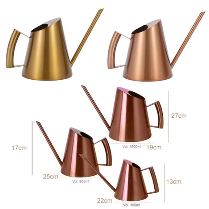 Garten-Gießkanne aus Edelstahl mit langem Auslauf für den Haushalt, 400ML, 900ML, 1500ML – Bild 2