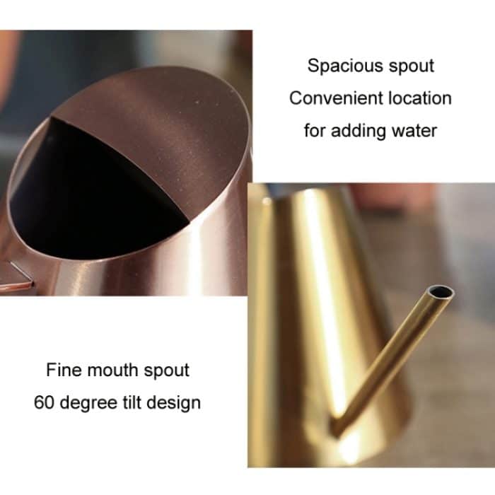Garten-Gießkanne aus Edelstahl mit langem Auslauf für den Haushalt, 400ML, 900ML, 1500ML – Bild 3