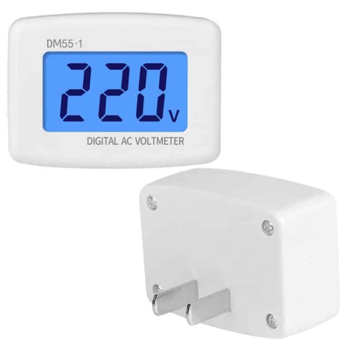 TBD0603353901.jpg DM55-1 AC 110V- 220V LCD Digital Voltmeter Spannungsprüfer Detektor Meter, DM55-1 US Plug, DM55-1 EU Plug – Bild 1