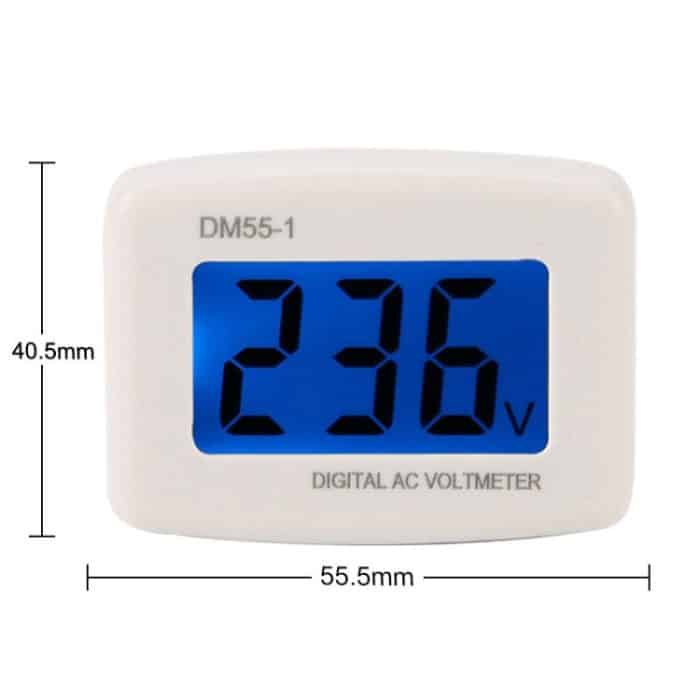 DM55-1 AC 110V- 220V LCD Digital Voltmeter Spannungsprüfer Detektor Meter, DM55-1 US Plug, DM55-1 EU Plug – Bild 4
