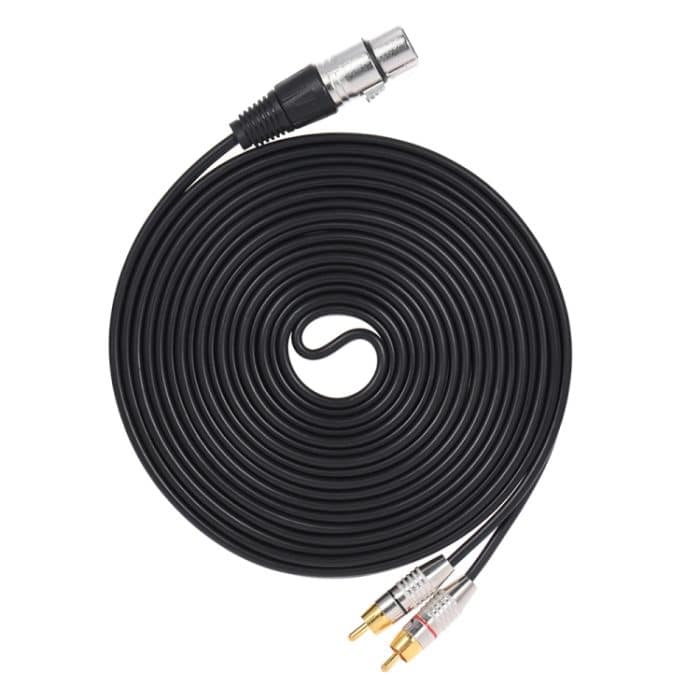 XLR-Buchse auf 2RCA-Stecker, Stereo-Audiokabel, Länge:, 0.5m, 1m, 1.5m, 2m, 3m, 5m, 8m, 10m – Bild 6