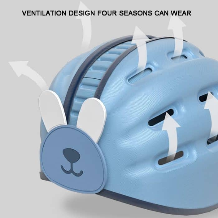 Weiche Babyhelm-Sicherheitsmütze, Kleinkind-Antikollisionsschutzmütze für Babyspaziergänge, Blue Rabbit, Pink Rabbit, Lion Orange, Lion Brown – Bild 4