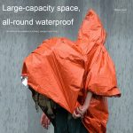 Outdoor-Radsport, verdickter, reflektierender, winddichter, multifunktionaler Regenmantel, 130 x 100 cm (Orange) – Bild 5