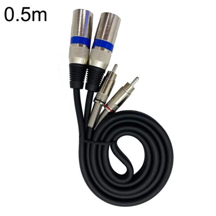 2RCA-Stecker 2XLR Caron-Stecker Lautsprecher-Audio-Balance-Kabel, Länge:, 0.5m, 1m, 1.5m, 2m, 3m, 5m, 10m, 20m – Bild 1