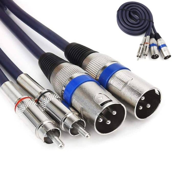 2RCA-Stecker 2XLR Caron-Stecker Lautsprecher-Audio-Balance-Kabel, Länge:, 0.5m, 1m, 1.5m, 2m, 3m, 5m, 10m, 20m – Bild 2