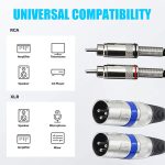 2RCA-Stecker 2XLR Caron-Stecker Lautsprecher-Audio-Balance-Kabel, Länge:, 0.5m, 1m, 1.5m, 2m, 3m, 5m, 10m, 20m – Bild 5