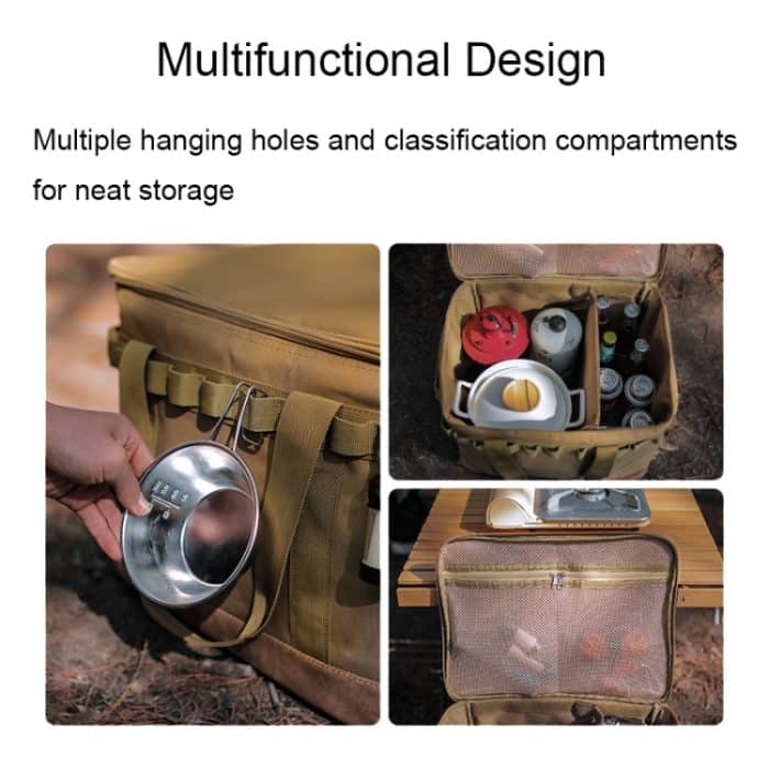 Camping wasserdichte Aufbewahrungstasche für Geschirr und Küchenutensilien, multifunktionale Picknicktasche, Kitchenware Bag(Black), Kitchenware Bag(Khaki) – Bild 5