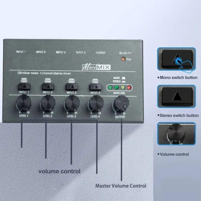 Mit Einkanal-Stereo-Umschaltung, Mini-Signal-Hybrid-Klein-Audio, 4 Way mixer, 6 Way Mixer, 8 Way Mixer – Bild 6