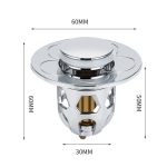 005 2 Stück Waschbecken-Sprungkern, Push-Typ-Deodorant-Ablaufstopfen, Waschbecken-Zubehör, Cap, Gray, Silver Gray, Rose Gold – Bild 3