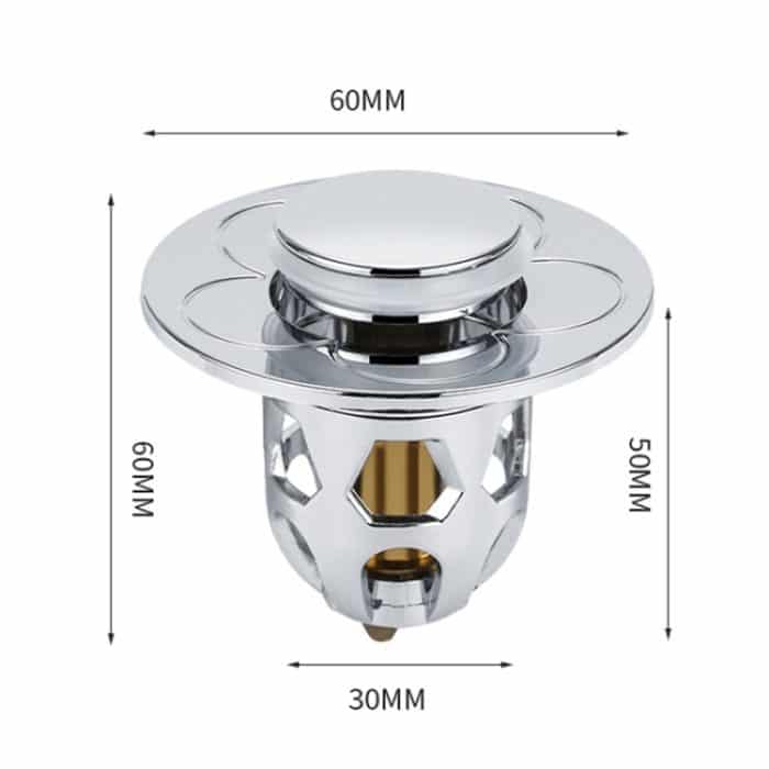 005 2 Stück Waschbecken-Sprungkern, Push-Typ-Deodorant-Ablaufstopfen, Waschbecken-Zubehör, Cap, Gray, Silver Gray, Rose Gold – Bild 3