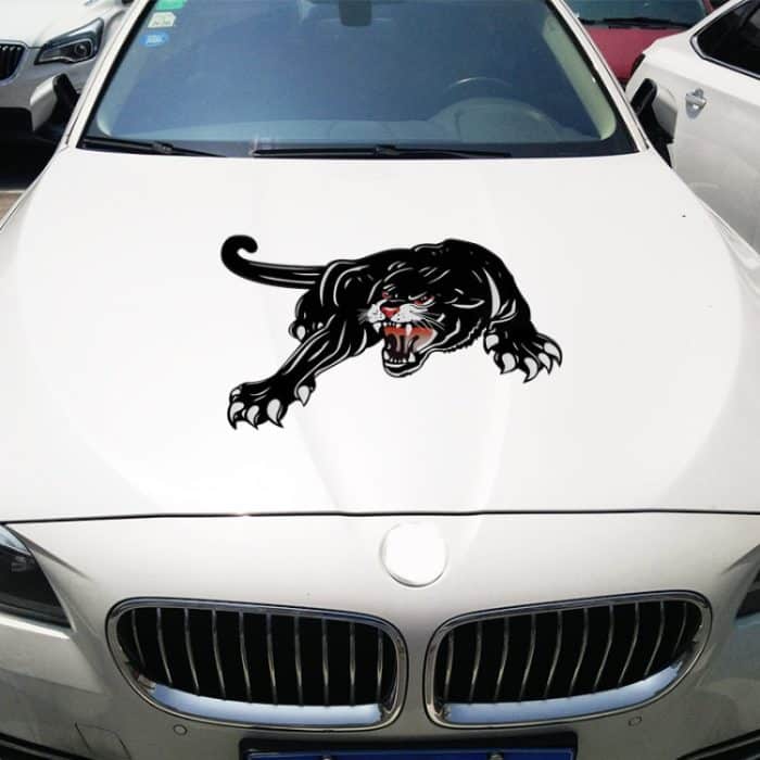 2 Stück bunte schwarze Panther-Autohauben-Tür-reflektierende Aufkleber – Bild 3
