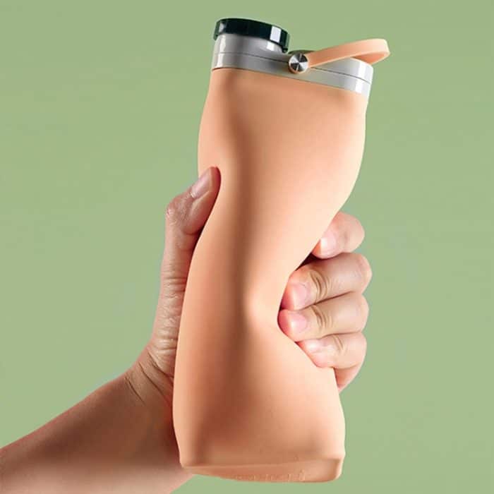 Outdoor-Sport, tragbarer Silikon-Faltwasserbecher, minimalistische Reise-Milchflasche mit großer Kapazität, 600ml – Bild 7