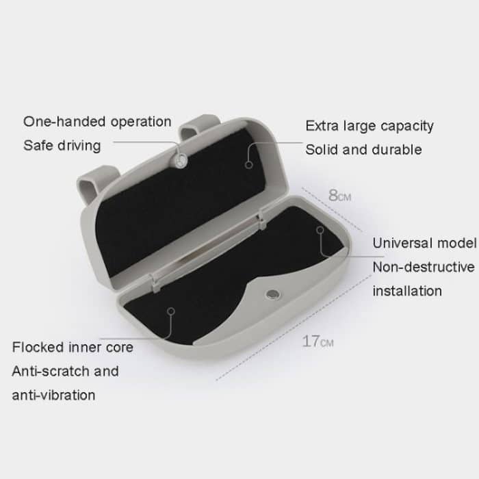 Multifunktionale Auto-Brillenbox, Auto-Sonnenschein-Brett, Tickets, Brillenklemme, Back Double Snap Grey, Back Double Snap Beige, Back Double Snap Black, Back Double Snap Red – Bild 2