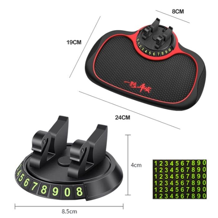 Auto Mittelkonsole Handy Anti-Rutsch-Matte Temporäres Parken Nummernschild, Number Plate+Bracket Mat – Bild 3