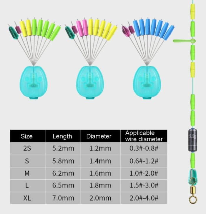 50 Stück Trommeltyp Space Bean Angelzubehör für Angelruten, XL – Bild 3