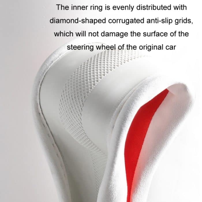 Auto-Lenkrad-Abdeckung, kurz, Plüsch, für den Winter, rutschfest, 38cm – Bild 3