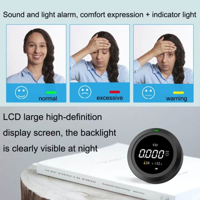 PTH-12 Infrarot-Kohlendioxid-Detektor Tragbares Instrument zur Überwachung der Temperatur und Luftfeuchtigkeit der Luftqualität – Bild 5