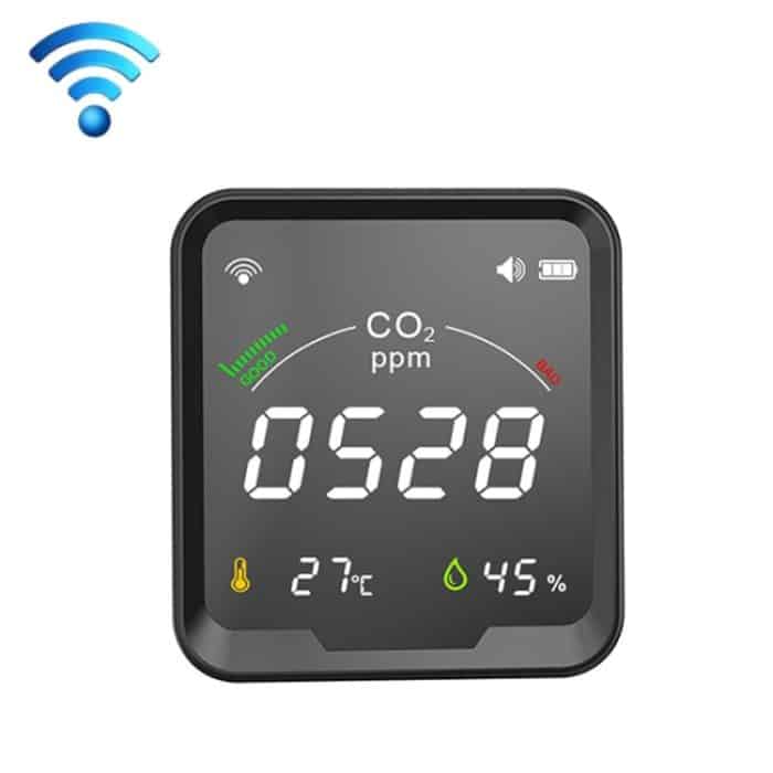 TBD06034191.jpg PTH-9CW Wifi Intelligenter Infrarot-CO2-Detektor Luftqualitätsdetektor Heimtemperatur- und Luftfeuchtigkeitsmesser – Bild 1