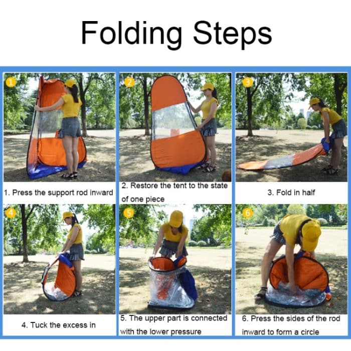 ZL8801 Einzelnes faltbares Outdoor-Angel-Regenschutz-Sonnenschutzzelt mit Doppeltüren, ZL8801 (Green), ZL8801 (Blue), ZL8801 (Camouflage), ZL8801 (Orange) – Bild 7