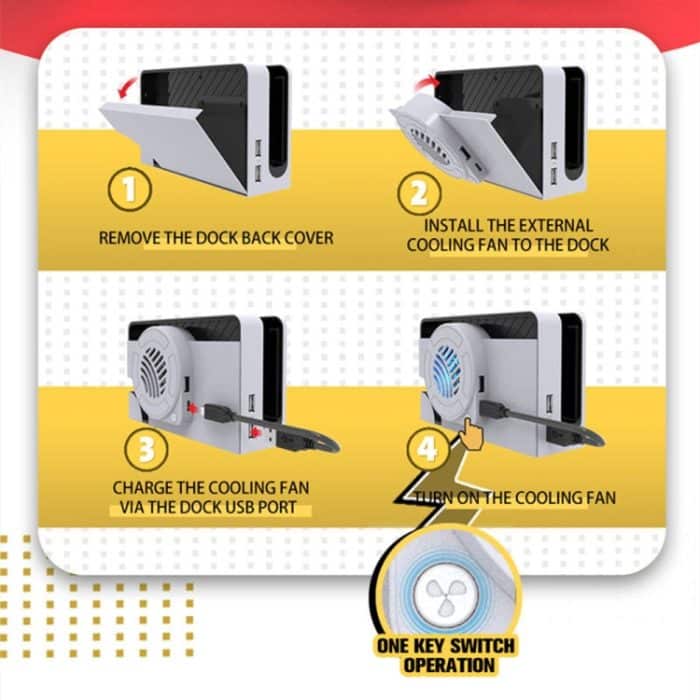 Für Nintendo Switch OLED SWL138 Spielkonsole Lüfter Host Lagerung Basis Kühlung Halterung, SWL138 – Bild 8