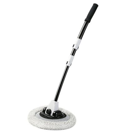 Weichhaar-Teleskopmopp mit gebogener Stange und langem Griff für die Autowäsche, Black White, Black White Replacement Head