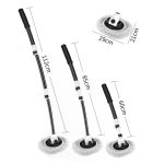 Weichhaar-Teleskopmopp mit gebogener Stange und langem Griff für die Autowäsche, Black White, Black White Replacement Head – Bild 2