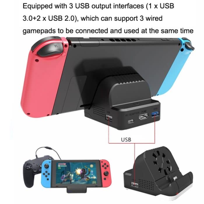 Für Nintendo Switch / Switch OLED SW300 HDMI Video Casting Konverter Lüfter Basis Ladegerät, Cooling Fan Base Charger – Bild 5