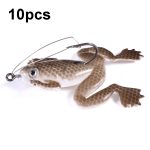 HENGJIA FO100 10 Stück Anti-Hanging Bottom Floating Frog Black Fish Fake Bait Thunder Frog Bait, FO100 (Gray Black), FO100 (Dark Green), FO100 (Light Green)